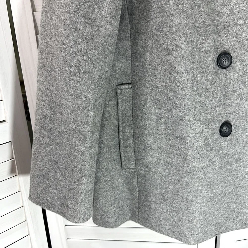 Old Navy Brushed Heather Gray Pea Coat Size XXL